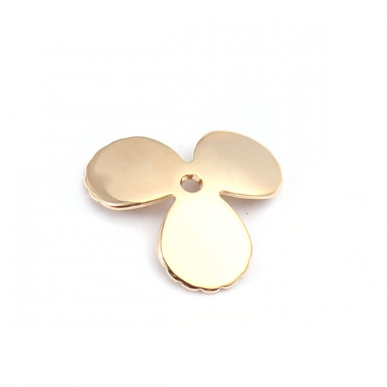 Picture of 304 Stainless Steel Beads Caps Flower 18K Real Gold Plated (Fit 16mm Bead) 17mm x 16mm, 2 PCs