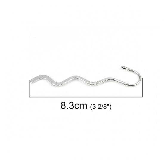Picture of Zinc Based Alloy Bookmark Wave Silver Plated 8.3cm x 1.9cm, 20 PCs