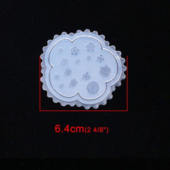 Picture of Silicone Resin Mold For Jewelry Making Transparent Clear Flower 6.4cm x 6.3cm, 1 Piece