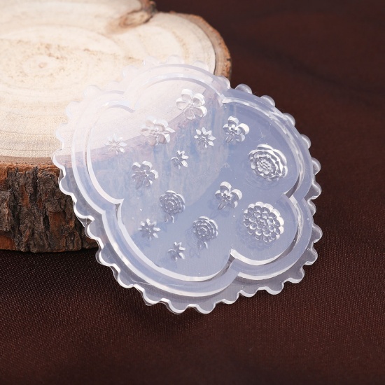 Immagine di Silicone Muffa della Resina per Gioielli Rendendo Trasparente Fiore 6.4cm x 6.3cm, 1 Pz