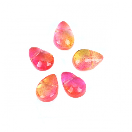 Picture of Glass Beads Drop Multicolor About 9mm x 6mm, Hole: Approx 0.9mm, 25 PCs