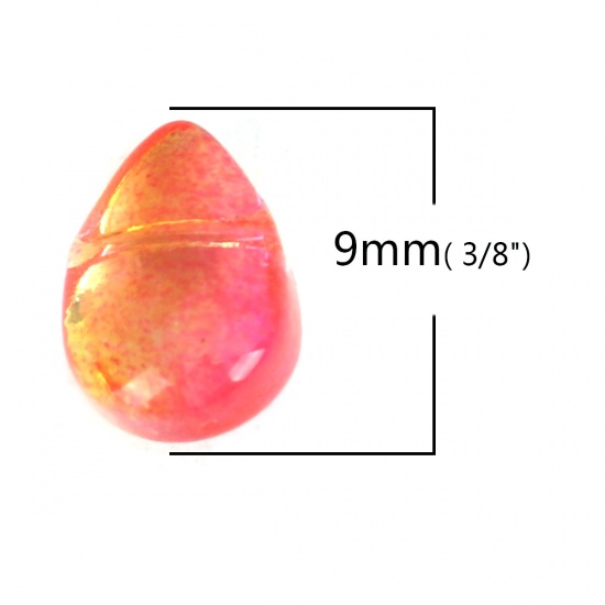 Bild von Glas Perlen Tropfen Bunt ca. 9mm x 6mm, Loch: 0.9mm, 25 Stück