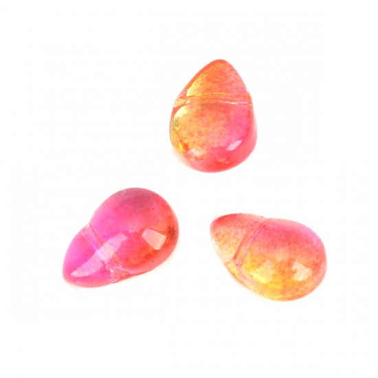 Picture of Glass Beads Drop Multicolor About 9mm x 6mm, Hole: Approx 0.9mm, 25 PCs