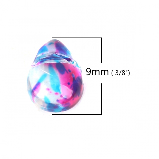 Bild von Glas Perlen Tropfen Bunt Transparent ca. 9mm x 6mm, Loch: 0.9mm, 25 Stück