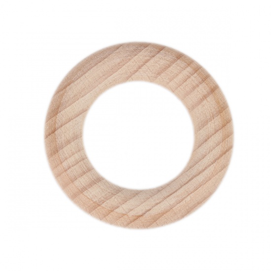 Picture of Beech Wood Jump Rings Findings Round Natural 5cm Dia, 2 PCs
