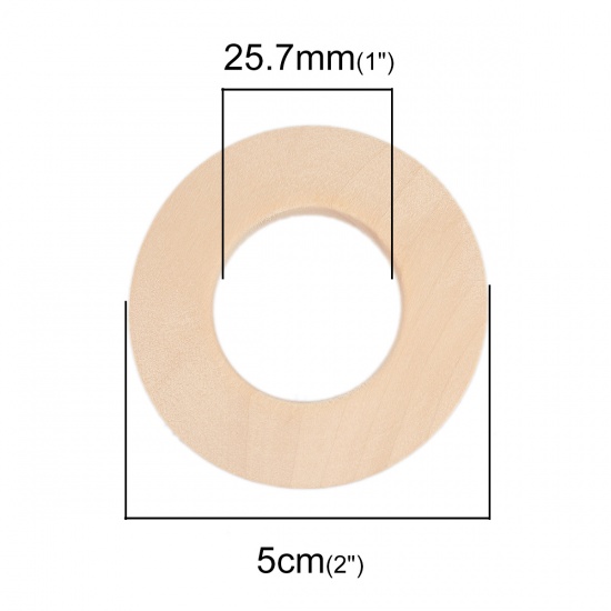 Picture of Wood Jump Rings Findings Round Natural 5cm Dia, 20 PCs