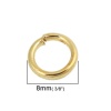 Picture of 1.5mm Zinc Based Alloy Open Jump Rings Findings Gold Plated 8mm Dia, 500 PCs