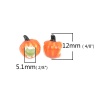 Picture of Zinc Based Alloy Halloween European Style Large Hole Charm Beads Pumpkin Orange Enamel About 12mm x 9mm, Hole: Approx 5.1mm, 10 PCs