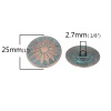 Immagine di Lega di Zinco Metallo Patina Gambo Bottone Ovale Ossido di Rame 25mm x 22mm, 10 Pz