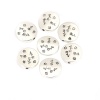 Image de Perles en Alliage de Zinc Plat-Rond Argent Vieilli Fleurs Gravé 15mm x 14mm, Trou: env. 1.4mm, 10 Pcs