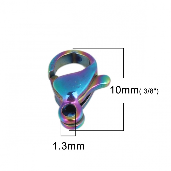 Immagine di Lega di Zinco Fibbia Aragosta Multicolore 10mm x 6mm, 10 Pz