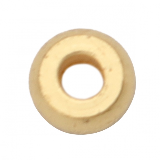 Picture of 304 Stainless Steel Spacer Beads Round Gold Plated About 4mm Dia., Hole: Approx 1.8mm, 20 PCs