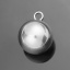 Picture of 304 Stainless Steel Charms Round Silver Tone 15mm x 12mm, 10 PCs