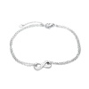 Picture of Stainless Steel Bracelets Silver Tone Infinity Symbol Clear Cubic Zirconia 20cm(7 7/8") long, 1 Piece