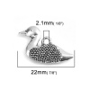 Picture of Zinc Based Alloy Charms Duck Animal Antique Silver 22mm x 16mm, 10 PCs