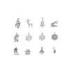 Immagine di Lega di Zinco Charms Cervo Sika Argento Antico Albero di Natale 27mm x 13mm - 17mm x 8mm , 1 Serie ( 12 Pz/Serie)