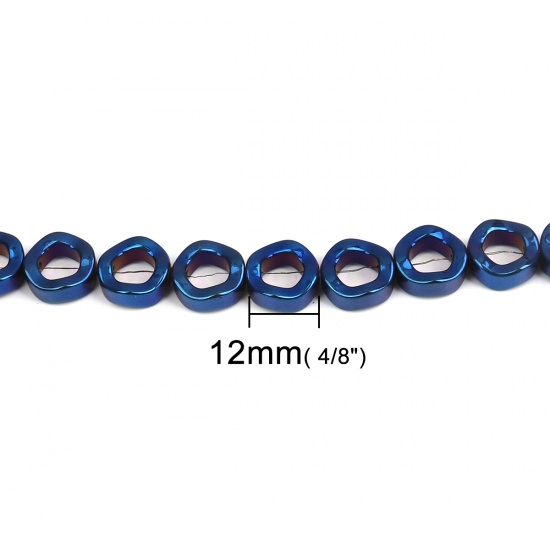 Picture of Hematite ( Natural ) Beads Circle Ring Blue Violet About 12mm Dia, Hole: Approx 1.1mm, 43cm(16 7/8") long, 1 Strand (Approx 34 PCs/Strand)