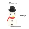Picture of Lampwork Glass Beads Christmas Snowman Multicolor About 26mm x 12mm, Hole: Approx 1.7mm, 2 PCs