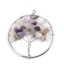 Picture of (Grade A) Amethyst ( Natural ) Pendants Silver Tone Purple Round Tree Hollow 5.7cm x 5.2cm, 1 Piece