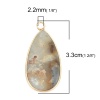 Picture of (Grade A) Amazonite ( Natural ) Pendants Gold Plated Light Brown Drop 3.3cm x 1.6cm, 1 Piece