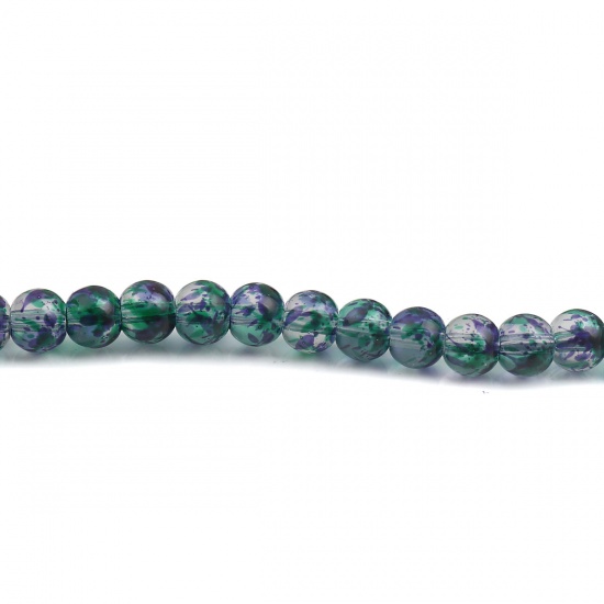 Picture of Glass Beads Round Multicolor About 8mm Dia, Hole: Approx 1.4mm, 28.5cm(11 2/8") long, 1 Piece (Approx 42 PCs/Strand)
