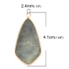 Изображение (Сорт A) Сияющий Камень ( Природный ) Подвески Позолоченный Серый Многоугольник 4.1см x 2см, 1 ШТ