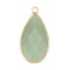 Picture of (Grade A) Aventurine ( Natural ) Pendants Gold Plated Green Drop 3.3cm x 1.6cm, 1 Piece