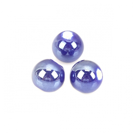 Picture of Ceramic Beads Round Royal Blue About 10mm Dia, Hole: Approx 2.3mm, 30 PCs