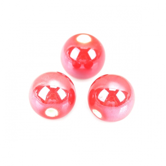 Picture of Ceramic Beads Round Red About 12mm Dia, Hole: Approx 2mm, 30 PCs