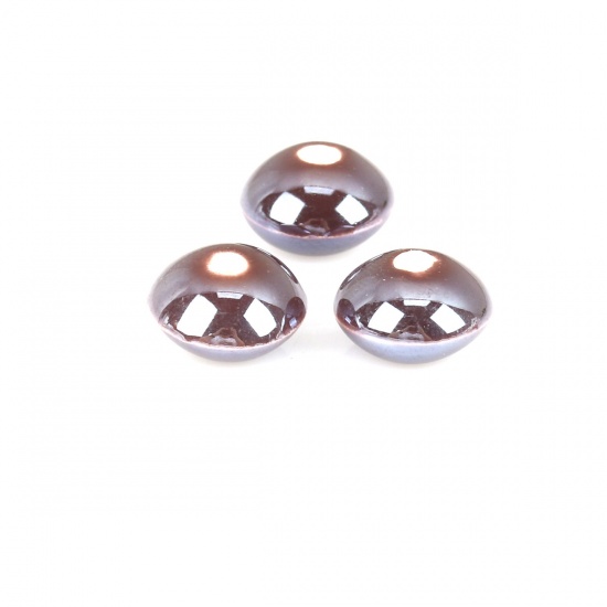 Immagine di Ceramica Diatanziale Perline Tondo Piatto Caffè Scuro Come 12mm Dia, Foro: Circa 2.2mm, 20 Pz