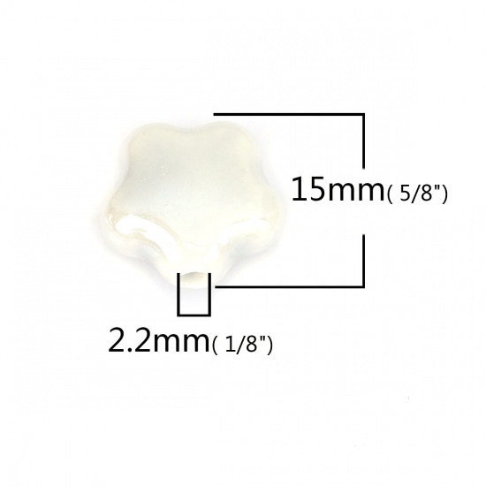 Immagine di Ceramica Diatanziale Perline Fiore Grigio Scuro Circa 15mm x 14mm, Foro: Circa 2.2mm, 20 Pz