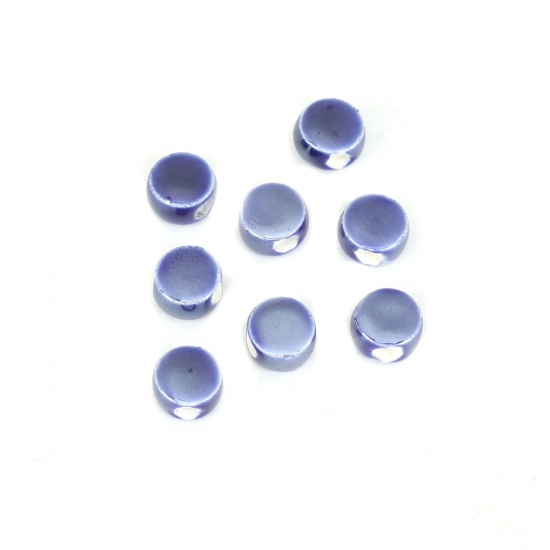 Immagine di Ceramica Diatanziale Perline Tondo Blu Marino Come 9mm Dia, Foro: Circa 2.8mm, 30 Pz