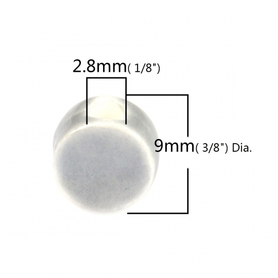 Picture of Ceramic Beads Round Gray About 9mm Dia, Hole: Approx 2.8mm, 30 PCs