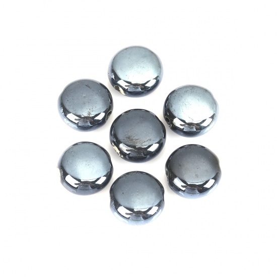 Picture of Ceramic Beads Round Black About 15mm Dia, Hole: Approx 2.6mm, 20 PCs