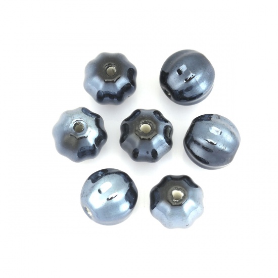 Picture of Ceramic Beads Round Black About 14mm Dia, Hole: Approx 2.3mm, 20 PCs