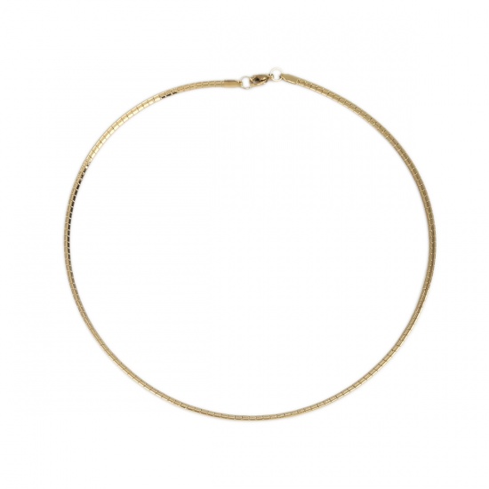 Picture of 1 Piece Vacuum Plating 304 Stainless Steel Necklace For DIY Jewelry Making Gold Plated 45cm(17 6/8") long, Chain Size: 3mm