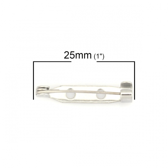 Immagine di 304 Acciaio Inossidabile Maglieria Forma di Graffetta striscia Tono Argento 25mm x 5mm, 10 Pz