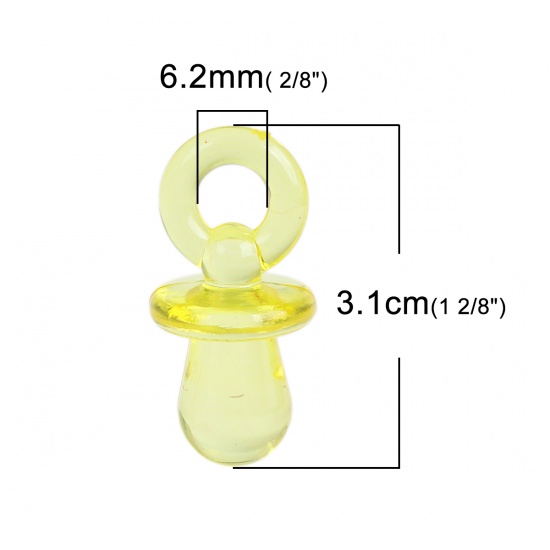 Picture of Acrylic Pendants Pacifier At Random Transparent 31mm x 15mm, 50 PCs