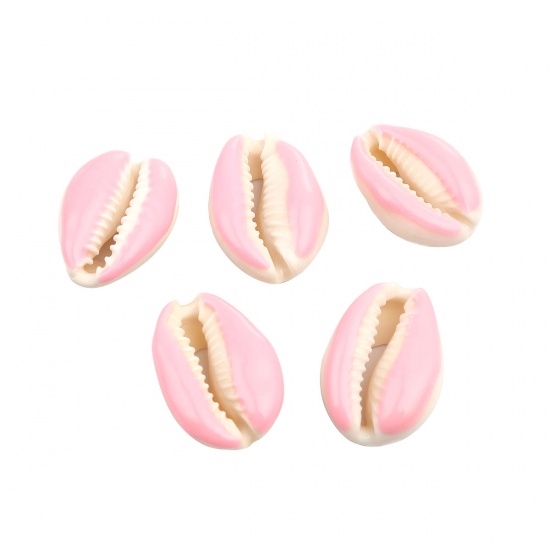 Image de Perles en Coquille Escargot de Mer Rose 25mm x 17mm-18mm x 14mm, 10 Pcs