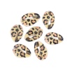 Bild von Muschel Perlen Strandschnecke Schwarz & Beige Leopard Muster 25mm x 17mm-18mm x 14mm, 10 Stück