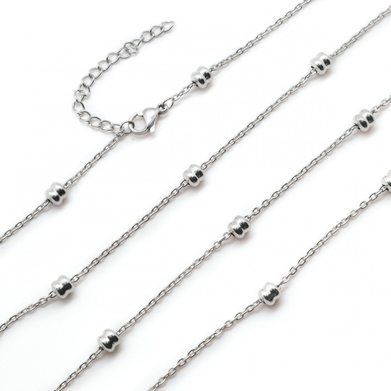 Picture of 304 Stainless Steel Link Cable Chain Necklace Silver Tone With Lobster Claw Clasp 75cm(29 4/8") long, 1 Piece