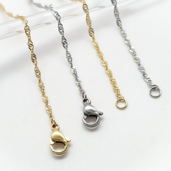 Picture of 304 Stainless Steel Necklace Gold Plated & Silver Tone With Lobster Claw Clasp Mixed 50cm(19 5/8") long, 1 Set