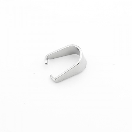 Picture of 304 Stainless Steel Pendant Pinch Bails Clasps U-shaped Silver Tone 8mm x 7mm, 50 PCs