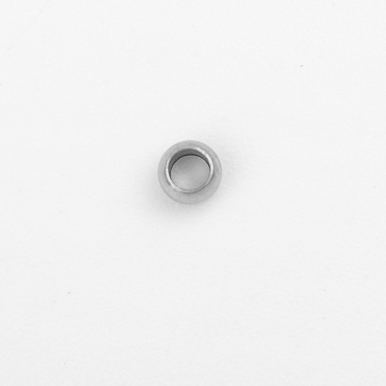 Immagine di 304 Acciaio Inossidabile Perline Tondo Tono Argento Circa 3mm Dia., Buco: Circa 1.8mm, 20 Pz