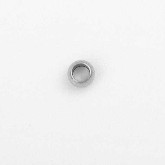 Picture of 304 Stainless Steel Beads Round Silver Tone About 3mm Dia., Hole: Approx 1.8mm, 20 PCs