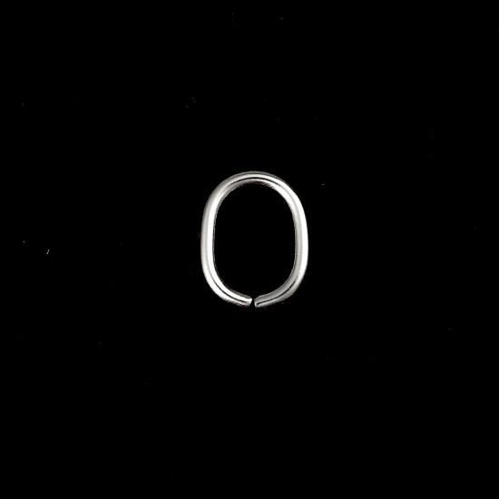 Immagine di 304 Acciaio Inossidabile Aperto Stile Anello di Salto Ovale Tono Argento 13mm x 11mm, 50 Pz