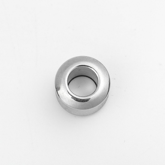 Immagine di 304 Acciaio Inossidabile Perline Cilindrico Tono Argento 11mm x 8mm, Buco: Circa 5.8mm, 10 Pz