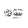 Immagine di Lega di Zinco Gambo Bottone Due Fori Tondo Argento Antico Pesce Disegno 18mm Dia, 25 Pz
