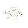 Image de Perles en Alliage de Zinc Deux Trous Ovale Argent Vieilli 18mm x 8mm, Trou: env. 2.1mm, 20 Pcs