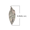 Picture of Wood Sewing Buttons Scrapbooking 2 Holes Leaf At Random Mixed 42mm x 15mm, 50 PCs